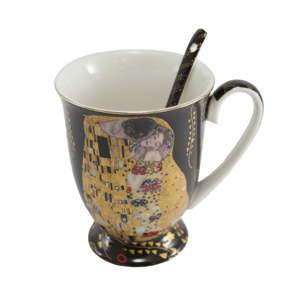 Porcelánový hrnek se lžičkou HOME ELEMENTS Klimt Solei, 280 ml