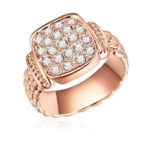 Prsten v barvě růžového zlata s krystaly Swarovski Lilly & Chloe Melanie, vel 60