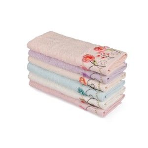 Sada 6 barevných ručníků z čisté bavlny Lovely, 30 x 50 cm