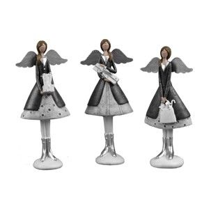 Sada 3 velkých dekorativních andělíčků v krátkých sukních Ego Dekor Cosy, výška 24,5 cm