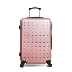 Růžový cestovní kufr na kolečkách Hero Taurus, 39 l