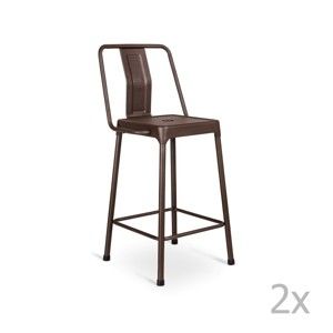 Sada 2 tmavě hnědých barových židlí Design Twist Magoye