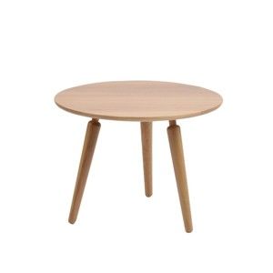 Přírodní konferenční stolek z dubového dřeva Folke Cappuccino, výška 45 cm x ∅ 60 cm