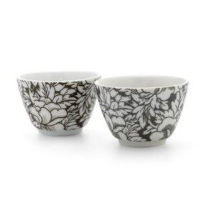 Sada 2 hnědých porcelánových hrnků na čaj Bredemeijer Yantai