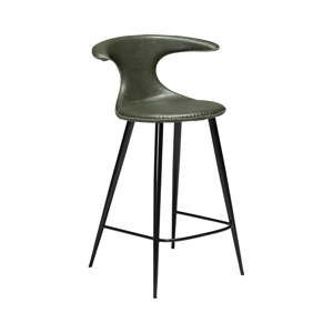 Tmavě zelená barová židle z eko kůže DAN–FORM Denmark Flair