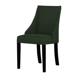 Tmavě zelená židle s černými nohami z bukového dřeva Ted Lapidus Maison Absolu