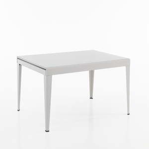Bílý kovový rozkládací jídelní stůl Oreste Luchetta Clever, 120 x 83 cm