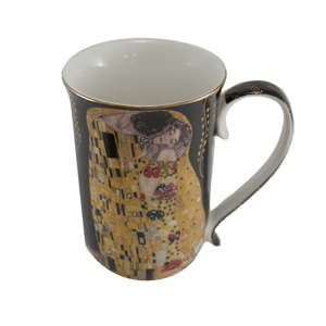 Porcelánový hrnek se lžičkou HOME ELEMENTS Klimt Nuit, 280 ml