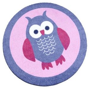 Dětský růžový koberec Zala Living Owl, ⌀ 100 cm