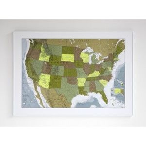 Mapa USA v průhledném pouzdru The Future Mapping Company USA, 100 x 70 cm