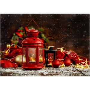 Koberec Vitaus Christmas Period Red Metal Lantern, 50 x 80 cm