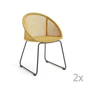 Sada 2 hořčicově žlutých židlí La Forma Sandrine
