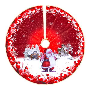 Červený kulatý koberec pod vánoční stromeček Unimasa, ø 100 cm