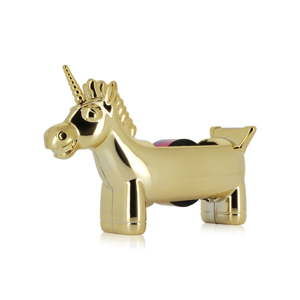 Stojan na lepící pásku ve tvaru jednorožce ve zlaté barvě npw™ Pups To Go Unicorn