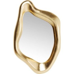 Nástěnné zrcadlo s rámem ve zlaté barvě Kare Design Hologram, 119 x 76 cm