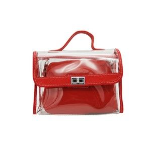 Červená kabelka z pravé kůže Andrea Cardone Transpa Mini
