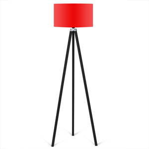 Černá volně stojící lampa s červeným stínítkem lampa Kate Louise Siyah