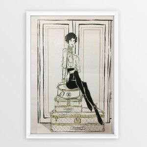Plakát v rámu Piacenza Art Chanel Suitcases, 30 x 20 cm