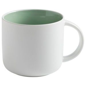 Bílý porcelánový hrnek se zeleným vnitřkem Maxwell & Williams Tint, 450 ml
