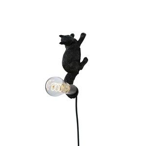 Černé nástěnné svítidlo Globen Lighting Squirrel Puff