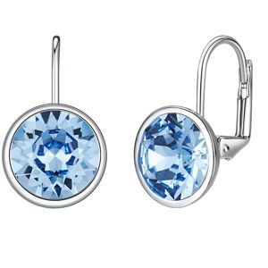 Náušnice ve stříbrné a modré barvě s krystaly Swarovski Saint Francis Crystals Sia