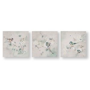 Sada 3 obrazů Graham & Brown Beautiful Birds Trio, 30 x 30 cm
