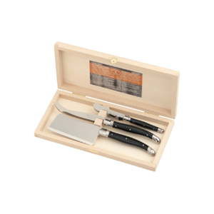 Sada 3 nožů na sýr v dřevěné krabici Jean Dubost Laguiole