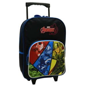Černý školní batoh s kolečky Bagtrotter Avengers