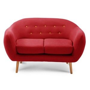 Červená dvoumístná sedačka Scandi by Stella Cadente Maison Constellation