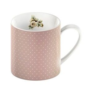 Růžový porcelánový hrnek s puntíky Creative Tops Cottage Flower, 330 ml