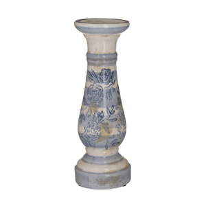 Modro-bílý keramický svícen InArt Antigue, ⌀ 10 cm