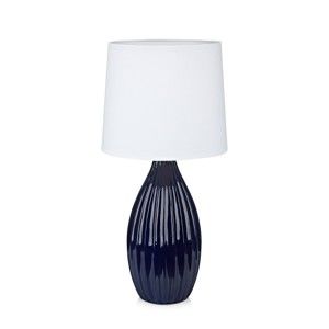 Modro-bílá stolní lampa Markslöjd Stephanie, ø 24 cm
