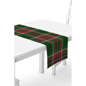 Červeno-zelený běhoun na stůl Kate Louise, 40 x 140 cm
