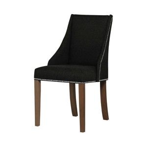 Černá židle s tmavě hnědými nohami z bukového dřeva Ted Lapidus Maison Patchouli