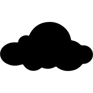 Černá nástěnná tabulová samolepka LineArtistica Cloud, 50 x 30 cm