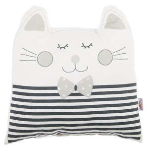 Šedý dětský polštářek s příměsí bavlny Apolena Pillow Toy Big Cat, 29 x 29 cm