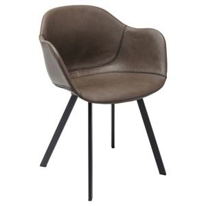 Hnědá židle s nohami z kovu Kare Design