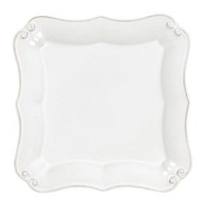 Bílý kameninový dezertní talíř na pečivo Casafina Vintage Port Barroco, délka 13 cm