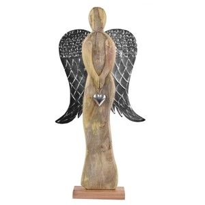 Vánoční dřevěná dekorace ve tvaru anděla Ego Dekor, výška 67,5 cm
