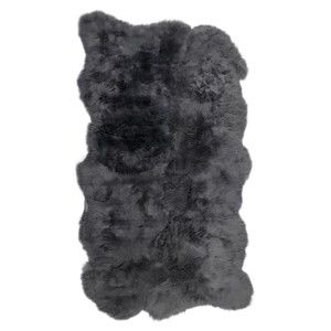Tmavě šedý kožešinový koberec s dlouhým chlupem Arctic Fur Janna, 180 x 120 cm
