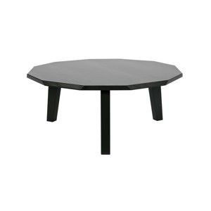 Černý konferenční stolek z borovicového dřeva WOOOD Twelve, ⌀ 80 cm