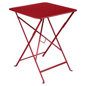 Červený zahradní stolek Fermob Bistro, 57 x 57 cm