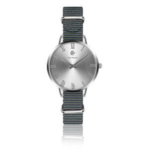 Dámské hodinky s páskem z nylonu v šedé barvě Paul McNeal Carmesso