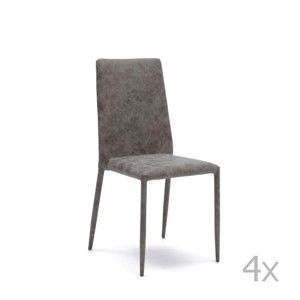 Sada 4 tmavě šedých jídelních židlí Design Twist Dammam