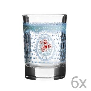 Sada 6 sklenic s modrou růží Mezzo Galata, 60 ml