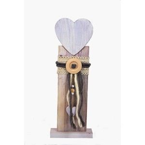 Dřevěná dekorace Ego Dekor Heart, výška 45 cm