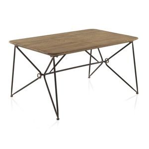 Jídelní stůl s kovovou konstrukcí a dřevěnou deskou Geese, 150 x 90 cm