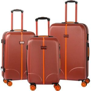 Sada 3 červených cestovních kufrů na kolečkách Murano Greece