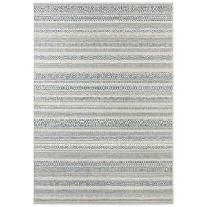 Světle krémovo-modrý koberec vhodný i na ven Elle Decor Bloom Torcy, 160 x 230 cm