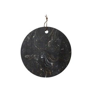Černé servírovací prkénko z kamene Ladelle, ⌀ 30 cm